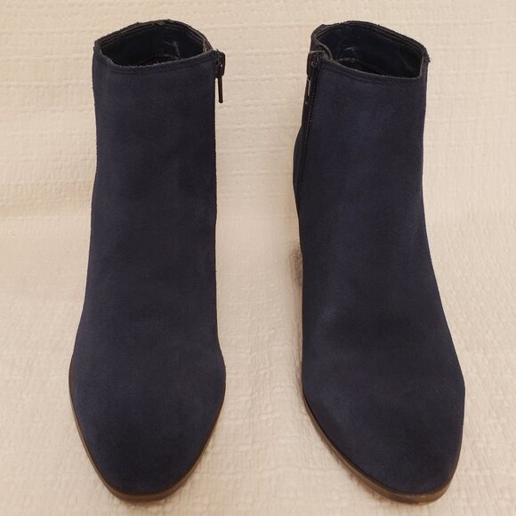ALDO Abiralle Womens Navy Blue Suede Ankle Booties Stacked Block Heel - 7.5 - Picture 7 of 12